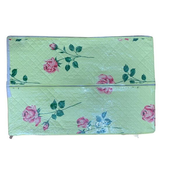 NOS American Beauty Rose JUMBO Floral Quilted Vinyl Garment Bag + Hangers 57" - Picture 5 of 6